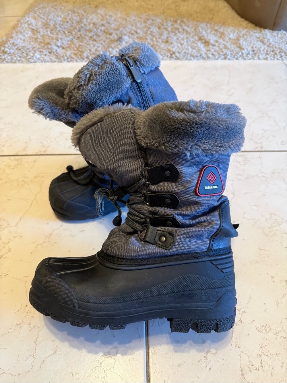 Kids' Gray Winter Snow Boots